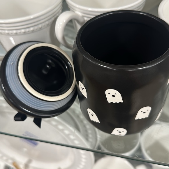 Rae Dunn BOO Ghost Black Halloween Canister Jar - Picture 3 of 3